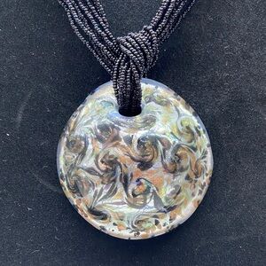 Artisan Black and Silver Swirl Necklace